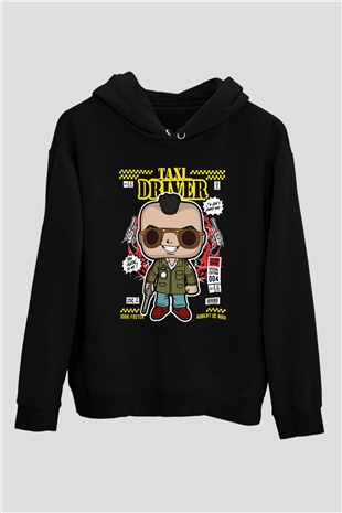 Taxi Driver Baskılı Unisex Siyah Hoodie