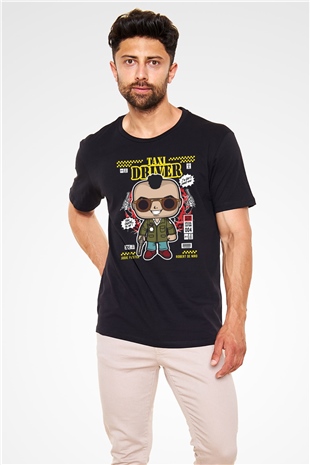 Taxi Driver Baskılı Unisex Siyah Tişört