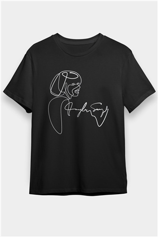 Taylor Swift Baskılı Baskılı Unisex Siyah Tişört - Tshirt