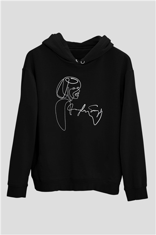 Taylor Swift Baskılı Baskılı Unisex Siyah Hoodie