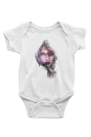 Taylor Swift Baskılı Beyaz Unisex Bebek Body - Zıbın