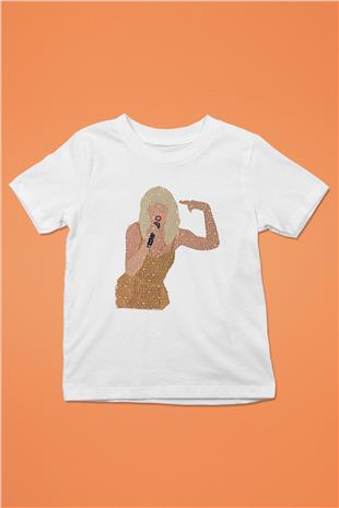 Taylor Swift Baskılı Beyaz Unisex Beyaz Çocuk Tişört - Tshirt