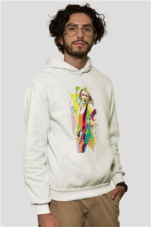 Taylor Swift Baskılı Beyaz Unisex Kapüşonlu Sweatshirt