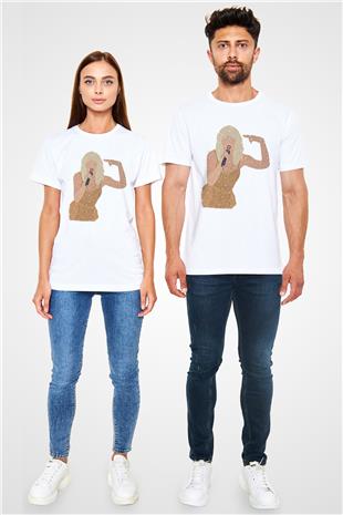 Taylor Swift Baskılı Unisex Beyaz Tişört - Tshirt