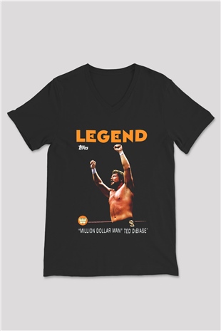 Ted DiBiase Siyah Unisex V Yaka Tişört