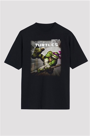 Teenage Mutant Ninja Turtles Ninja Kaplumbağalar Siyah Unisex Oversize Tişört