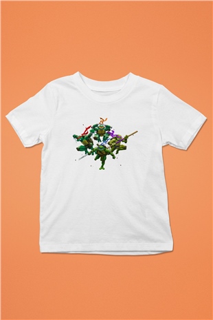 Teenage Mutant Ninja Turtles Ninja Kaplumbağalar Beyaz Unisex  Çocuk Tişört