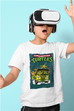 Teenage Mutant Ninja Turtles Ninja Kaplumbağalar Beyaz Unisex Çocuk Tişört