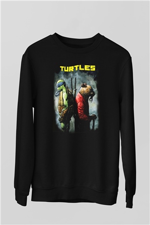 Teenage Mutant Ninja Turtles Ninja Kaplumbağalar Siyah Unisex Sweatshirt