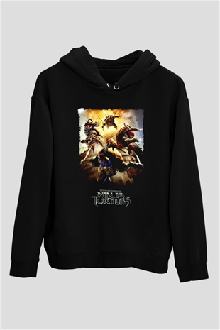 Teenage Mutant Ninja Turtles Ninja Kaplumbağalar Siyah Unisex Hoodie
