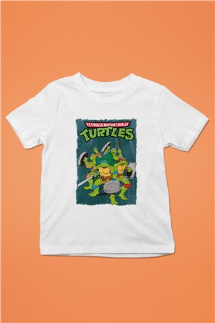 Teenage Mutant Ninja Turtles Ninja Kaplumbağalar Beyaz Unisex Çocuk Tişört