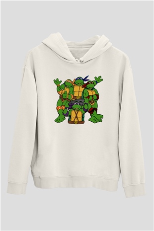Teenage Mutant Ninja Turtles Ninja Kaplumbağalar Beyaz Unisex Hoodie