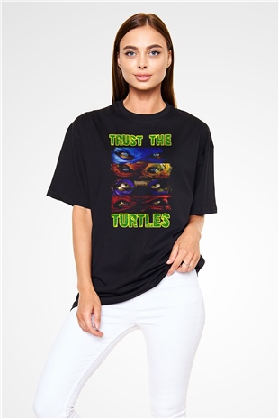 Teenage Mutant Ninja Turtles Ninja Kaplumbağalar Siyah Oversize Tişört