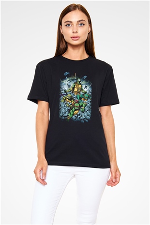 Teenage Mutant Ninja Turtles Ninja Kaplumbağalar Siyah Unisex Tişört