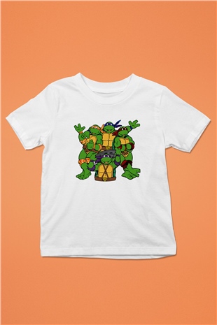 Teenage Mutant Ninja Turtles Ninja Kaplumbağalar Beyaz Unisex  Çocuk Tişört
