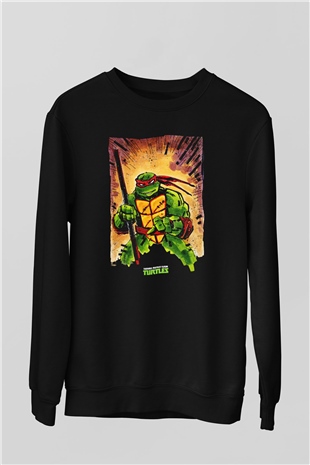 Teenage Mutant Ninja Turtles Ninja Kaplumbağalar Siyah Unisex Sweatshirt