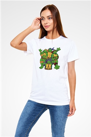 Teenage Mutant Ninja Turtles Ninja Kaplumbağalar Beyaz Unisex Tişört