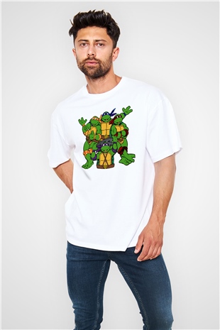 Teenage Mutant Ninja Turtles Ninja Kaplumbağalar Beyaz Oversize Tişört