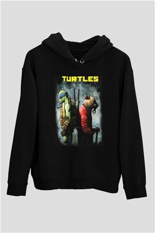 Teenage Mutant Ninja Turtles Ninja Kaplumbağalar Siyah Unisex Kapüşonlu Sweatshirt