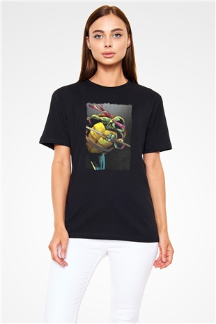 Teenage Mutant Ninja Turtles Ninja Kaplumbağalar Siyah Unisex Tişört T-Shirt