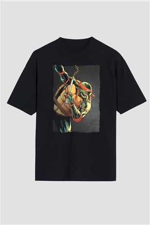 Teenage Mutant Ninja Turtles Ninja Kaplumbağalar Siyah Oversize Tişört Oversize T-shirt