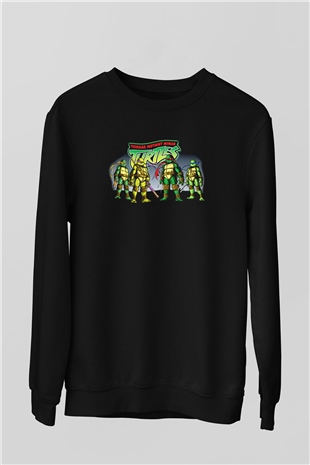 Teenage Mutant Ninja Turtles Ninja Kaplumbağalar Siyah Unisex Sweatshirt