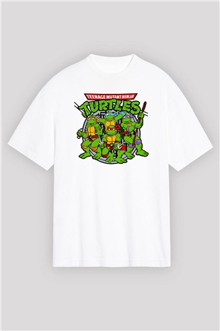 Teenage Mutant Ninja Turtles Ninja Kaplumbağalar Beyaz Oversize Tişört