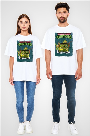 Teenage Mutant Ninja Turtles Ninja Kaplumbağalar Beyaz Oversize Tişört Oversize T-shirt
