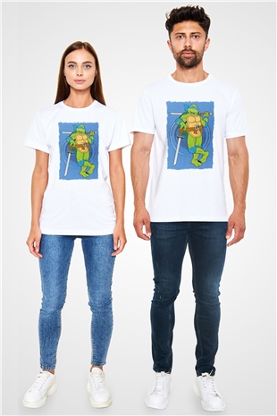 Teenage Mutant Ninja Turtles Ninja Kaplumbağalar Beyaz Unisex Tişört T-Shirt
