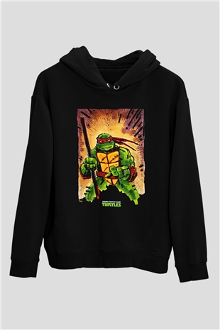 Teenage Mutant Ninja Turtles Ninja Kaplumbağalar Siyah Unisex Kapüşonlu Sweatshirt