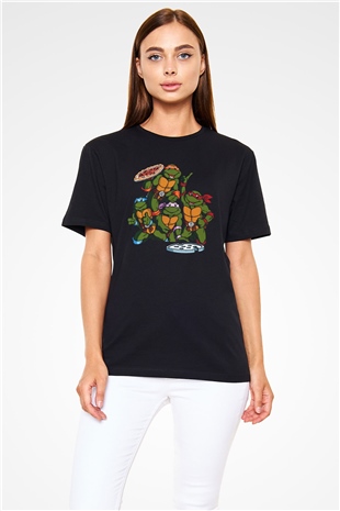 Teenage Mutant Ninja Turtles Ninja Kaplumbağalar Siyah Unisex Tişört