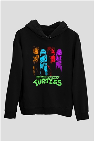 Teenage Mutant Ninja Turtles Ninja Kaplumbağalar Siyah Unisex Hoodie