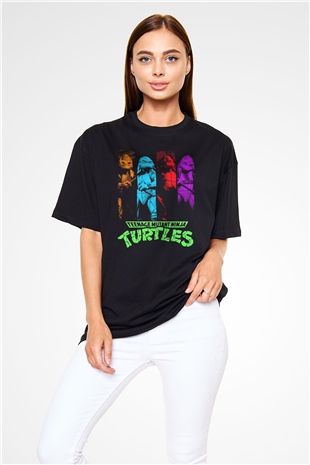 Teenage Mutant Ninja Turtles Ninja Kaplumbağalar Siyah Oversize Tişört
