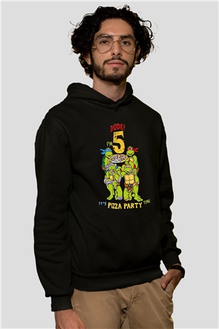 Teenage Mutant Ninja Turtles Ninja Kaplumbağalar Siyah Unisex Hoodie