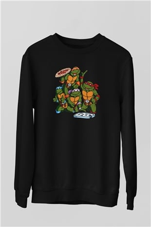 Teenage Mutant Ninja Turtles Ninja Kaplumbağalar Siyah Unisex Sweatshirt