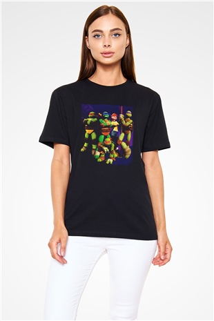 Teenage Mutant Ninja Turtles Ninja Kaplumbağalar Siyah Unisex Tişört