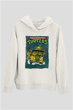 Teenage Mutant Ninja Turtles Ninja Kaplumbağalar Beyaz Unisex Hoodie