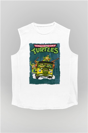 Teenage Mutant Ninja Turtles Ninja Kaplumbağalar Beyaz Unisex Kolsuz Tişört