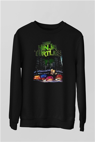 Teenage Mutant Ninja Turtles Ninja Kaplumbağalar Siyah Unisex  Sweatshirt