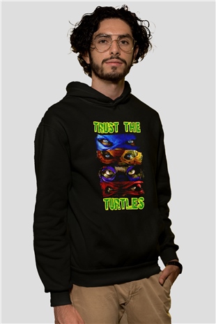 Teenage Mutant Ninja Turtles Ninja Kaplumbağalar Siyah Unisex Hoodie