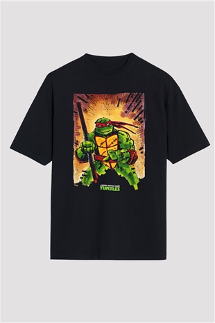 Teenage Mutant Ninja Turtles Ninja Kaplumbağalar Siyah Unisex Oversize Tişört