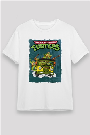 Teenage Mutant Ninja Turtles Ninja Kaplumbağalar Beyaz Unisex Tişört T-Shirt