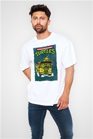 Teenage Mutant Ninja Turtles Ninja Kaplumbağalar Beyaz Oversize Tişört Oversize T-shirt