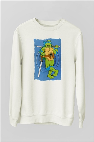 Teenage Mutant Ninja Turtles Ninja Kaplumbağalar Beyaz Unisex Sweatshirt