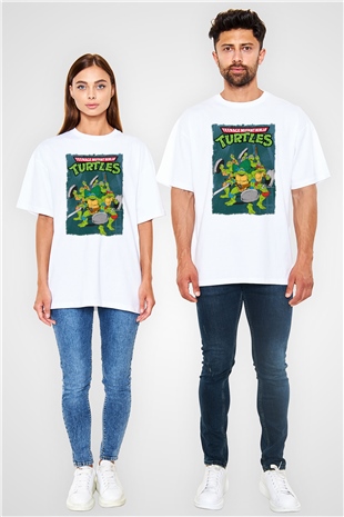 Teenage Mutant Ninja Turtles Ninja Kaplumbağalar Beyaz Oversize Tişört Oversize T-shirt
