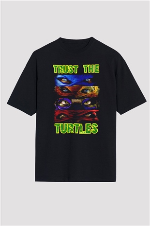Teenage Mutant Ninja Turtles Ninja Kaplumbağalar Siyah Oversize Tişört