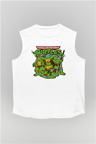 Teenage Mutant Ninja Turtles Ninja Kaplumbağalar Beyaz Unisex  Kolsuz Tişört