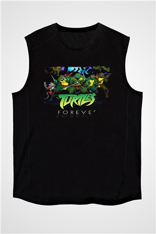 Teenage Mutant Ninja Turtles Ninja Kaplumbağalar Siyah Unisex Kolsuz Tişört
