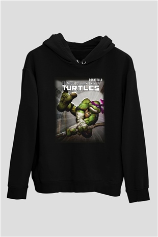 Teenage Mutant Ninja Turtles Ninja Kaplumbağalar Siyah Unisex Kapüşonlu Sweatshirt