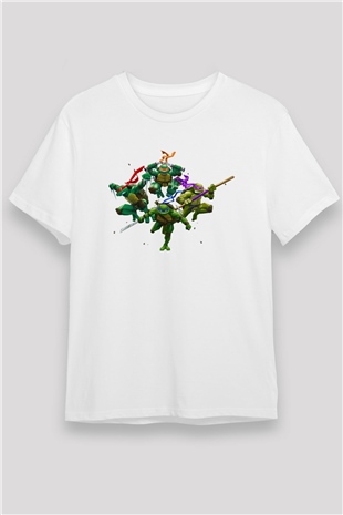 Teenage Mutant Ninja Turtles Ninja Kaplumbağalar Beyaz Unisex Tişört